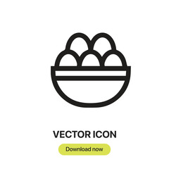 Fototapete - Eggs icon vector. Linear-style sign for mobile concept and web design. Eggs symbol illustration. Pixel vector graphics - Vector.