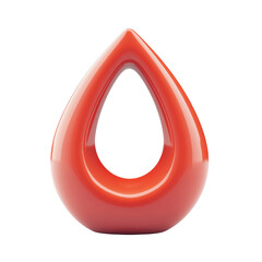 Leinwandbilder - Modern Art Sculpture with Fluid Forms in a Vibrant Coral Hue, Isolated