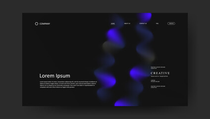 Wall Mural - abstract wave futuristic design of landing page. retro gradient mesh website design