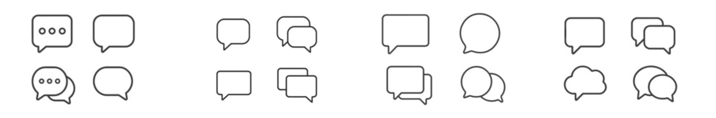 Poster - Different styles of speech bubbles for graphic design and communication purposes in visual content creation
