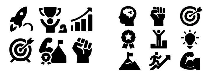 Poster - Motivational symbols representing success, progress, and achievement in personal and professional endeavors