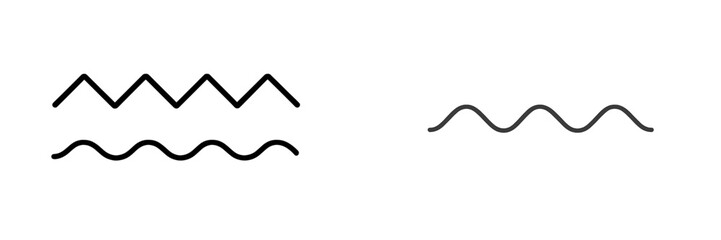 Leinwandbilder - Wavy line patterns in minimalistic black and white design for artistic expression in digital art