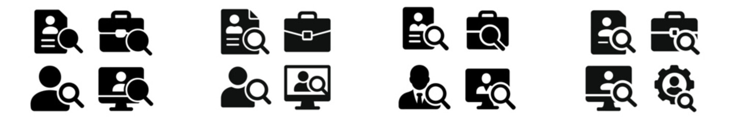 Fototapete - Black icons depict professionals engaged in different tasks