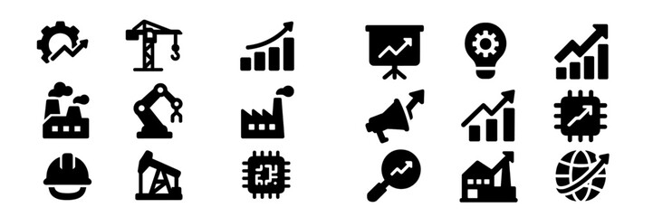 Leinwandbilder - Business growth tools and industry symbols represented with icons in a modern design format