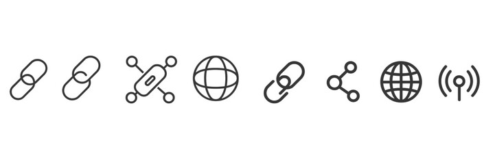 Fototapete - Visual representation of digital connectivity symbols illustrating links, networks, and online interaction