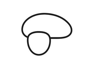 Fototapete - Simple line drawing of a mushroom, capturing its unique shape and features in minimalistic art style
