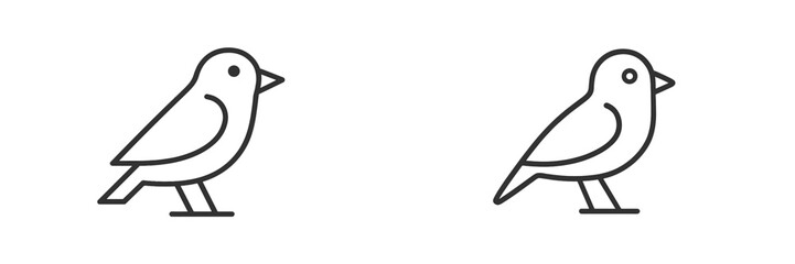 Poster - Two simple line drawings of birds standing, showcasing their unique shapes and features