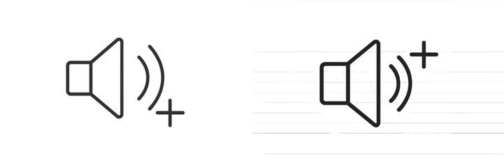 Fototapete - Sound volume control icons displayed on a minimalistic background representing audio settings adjustments
