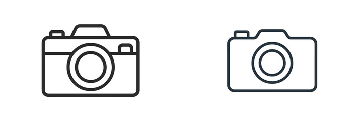 Fototapete - Various camera designs demonstrating minimalistic styles and creative line art, showcasing the evolution of photographic equipment