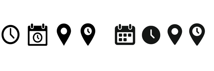 Leinwandbilder - Clock and calendar icons for organizing events and time management in digital design