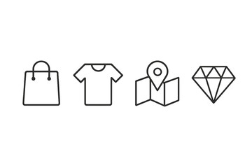Aufkleber - Online shopping essentials and trendy fashion icons in a modern digital marketplace