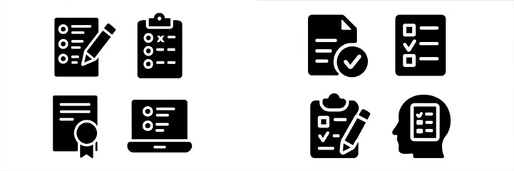 Fototapete - Icons depicting task management and organization in various formats