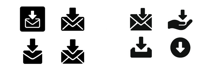 Poster - Collection of download and email icons suitable for various digital applications and user interfaces