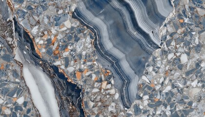 Aufkleber - abstract blue and orange marble texture with textile pattern for luxury print, branding, web background, or modern interior design

