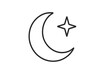 © icon_art - Moon and star outline design suitable for celestial-themed projects or artistic expressions