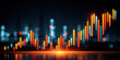 © Chopang.studio - Financial chart with glowing candlestick bars showing market trends and growth in futuristic digital environment