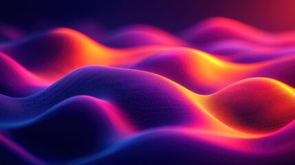 Wall Mural - vibrant, colorful abstract glowing waves