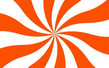Leinwandbilder -  Abstract vivid, hypnotic background with a central radial burst design. Orange and white wavy rays. Dynamic visual effect reminiscent of retro pop art or vintage psychedelic posters