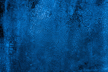 Aufkleber - Old wall pattern texture cement blue dark abstract  blue color design are light with black gradient background.