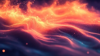 Wall Mural - abstract and glowing fiery clouds with a dynamic and flowing design