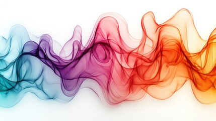 Wall Mural - abstract flowing color formations on a bright white background visually represent movement