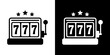 © Volodymyr - Slot machine. Jackpot poker 777 slot machine icons. Gambling fortune vector concept. Illustration of game machine, gaming casino, one arm bandit vector - jackpot slot. Lucky icons set.
