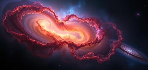 Wall Mural - vast swirling nebulae, distant galaxies, cosmic dust clouds, white dwarf, dark matter