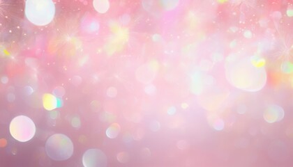 Poster - soft pink bokeh background with pastel light bursts and glowing orbs for web design, invitation, branding, or feminine print layout


