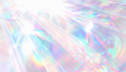 Poster - holographic iridescent light reflection on glossy abstract surface for web design, digital print, branding, or futuristic graphic

