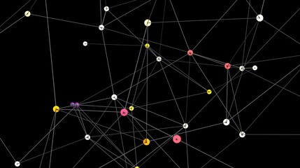 Colorful abstract background with network connection dots and lines. Ideal for technology, communication, and data concepts.