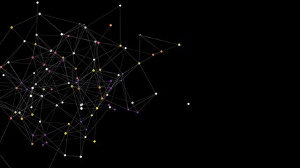 Abstract background with glowing dots and lines. Network connection concept. Digital technology illustration.