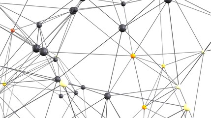 Poster - Stock photo of a complex network with interconnected nodes. Ideal for technology, communication, and connection concepts.