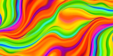 Aufkleber - Abstract Design Image, Radiant Color Flow. Positive Energy Visual, Bright Seamless Colors For Backgrounds, Creative Projects. Joyful Artistic Texture.