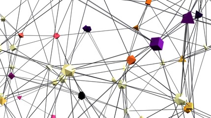 Fototapete - Abstract image of a complex network with interconnected nodes. Ideal for technology, data, or connectivity concepts.