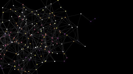 Fototapete - Abstract background with colorful nodes and connections. Perfect for technology, network, and connection concepts.