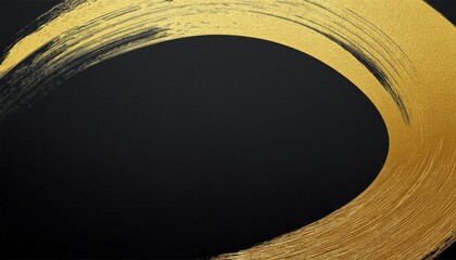 Poster - luxury black background with golden brushstroke accents for elegant branding, web banner, invitation, or premium print design

