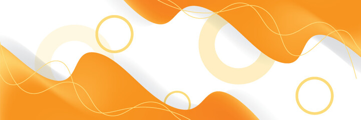 Wall Mural - abstract banner background with yellow orange fluid shapes and wavy shapes. vector illustration