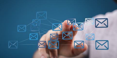Poster - Seamless email connection.  Modern communication technology.