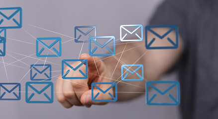 Fototapete - Seamless email communication.  Efficient, reliable, global reach.  Boost your business.