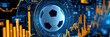 © Brian - sports gambling concept with soccer ball and financial charts, data,