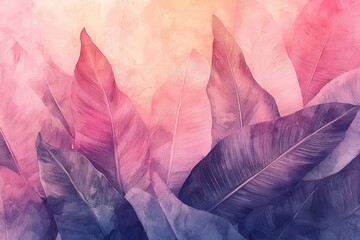 Wall Mural - Vibrant Abstract Background with Colorful Leaves and Soft Blending