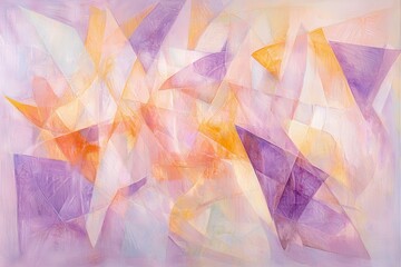Wall Mural - Abstract Geometric Composition in Soft Pastel Colors and Light Shapes
