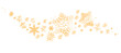 © Kakigori Studio - Cartoon illustration of a golden wave of wind with snowflakes on a white background. Decorative and festive design element for winter or holiday greeting cards