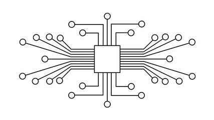 A technology icon often includes elements like a circuit board, microchip, or gear, symbolizing innovation and digital connectivity. It's typically depicted in a sleek, modern style. 4K Animated