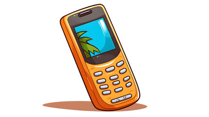 Wall Mural - Colorful Cartoon Mobile Phone Vector Illustration for Technology Websites and Blogs