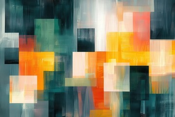 Wall Mural - Abstract Colorful Composition in Bright Bold Shades and Textures