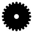 © Md - A single black gear with a central white circle on white background