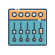 © MOSTPARVIN - Audio Mixer Panel Icon Representing Sound Control and Music Production
