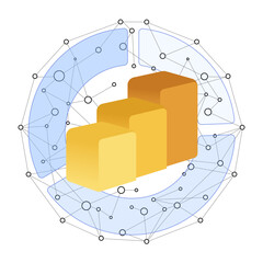 Wall Mural - data analytics logo set, quantum global cloud data visualisation for business intelligence, statisti