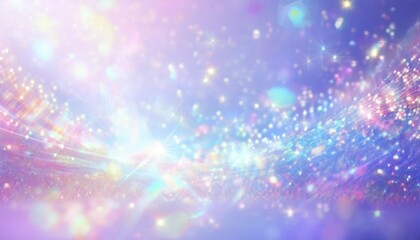 Leinwandbilder -  iridescent pastel light burst with glitter bokeh and dreamy sparkles for web design, branding background, or fantasy print layout